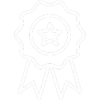 Icon of a white star award ribbon