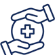 Two hands outline a circle with a medical cross inside, symbolizing healthcare and APP recruiting