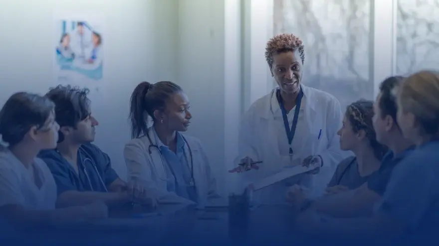 7 Doctors on a meeting room discussing medical matters
